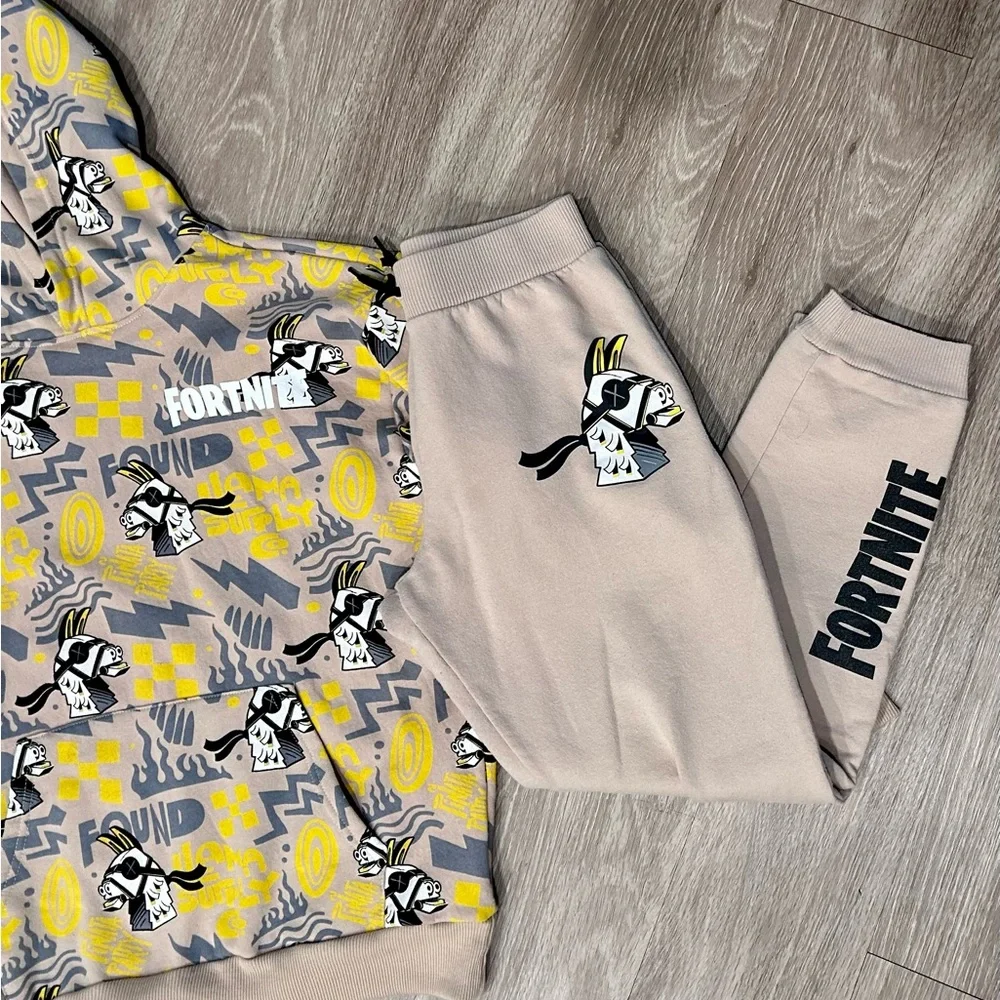 Fortnite Llama Bro Hoodie & Joggers Set Boys Large 14 16